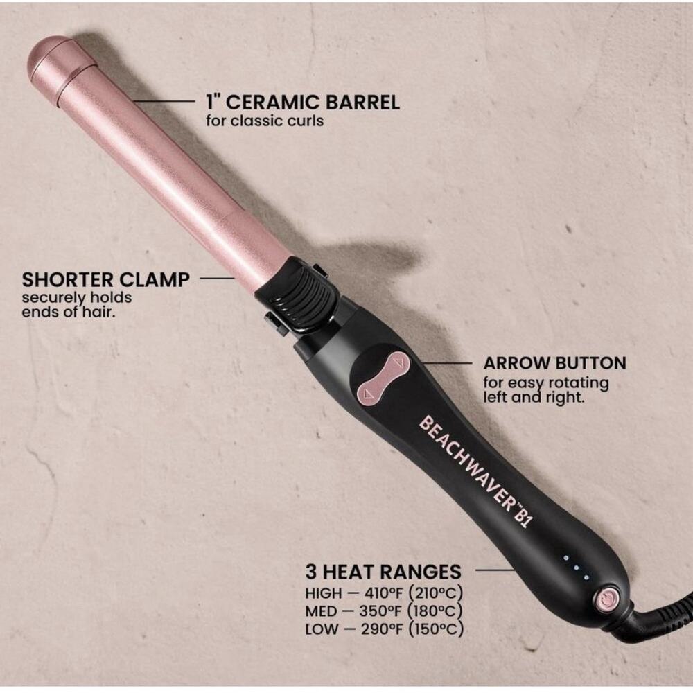 Beachwaver B1 Rotating Curling Iron 1" Ceramic Barrel New Without Box - Picture 5 of 5
